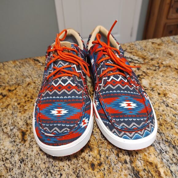 Twisted X Hooey Loper Aztec Red Multi-Color Shoes WHYC026 Women's Sz 8.5M - Picture 9 of 13